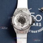 Z Factory Hublot Big Bang Sang Bleu Titanium Pave 45mm Automatic Watch - White Dial Diamond Case